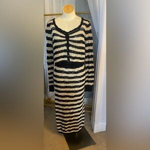 Freshman Black and Cream Striped Set.